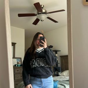 Adidas black and white crew neck